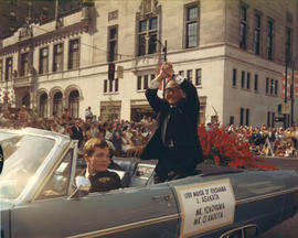 Yokohama Mayor I. Asukata in 1969 P.N.E. Opening Day Parade