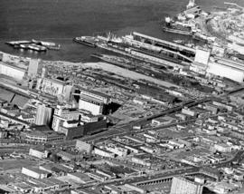 Aerial view of Vancouver harbour towards Second Narrows