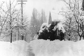 [Snow piled high on Melville Street]