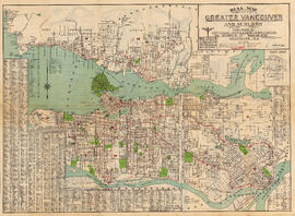 Dial map of Greater Vancouver and suburbs
