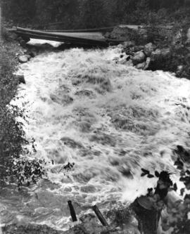 [Mosquito Creek Bridge washed out at Canyon Heights]