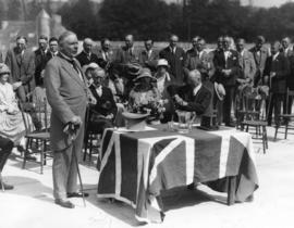 [Mr. Randolph Bruce officiates at the opening ceremonies for the Vancouver Exhibition]