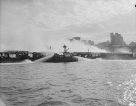 [Vancouver Fireboat No. 2 fighting waterfront blaze]