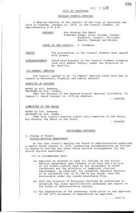 Council Meeting Minutes : Jan. 20, 1970