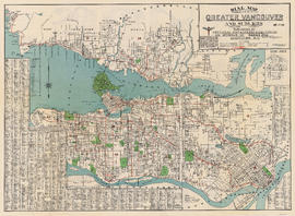 Dial map of Greater Vancouver and suburbs