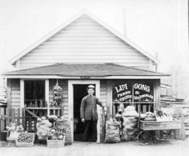 [Exterior of Lim Gong fresh fruits and vegetable store at 157 - 2nd Street]