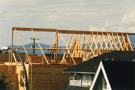 View of house under construction from Killarney Manor at 2890 Point Grey Road
