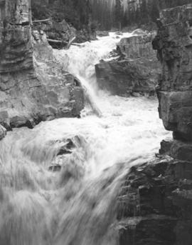 [Falls at the head of Marble Canyon in Kootenay National Park]