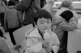 Boy enjoying ice cream cone