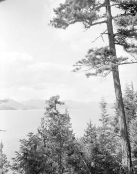 [View of Howe Sound from West Vancouver showing Hood Point on Bowen Island]