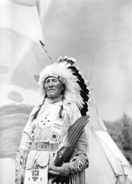 [Portrait of Stoney Indian Chief at the Calgary Stampede]