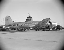 [Australian National Airways plane, the "Warana" at Vancouver Airport during its first ...