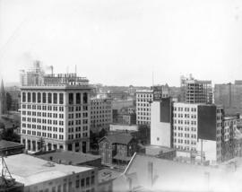 [Looking southwest from Hastings Street at Homer Street]