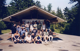 Group portrait at outdoor Vancouver Gay and Lesbian Community Centre event
