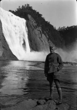 J.C. [James Crookall] at Montmorency Falls