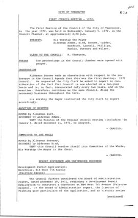 Council Meeting Minutes : Jan. 5, 1972