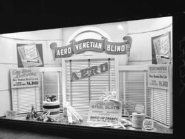 B.C. Electric Railway window display [promoting business in B.C. and] Aero Venetian Blinds