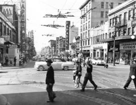 [Granville Street at Robson Street, looking south]