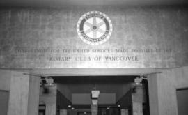 [Rotary Club inscription at entrance to the Burrard Servicemen's Centre, 636 Burrard Street]