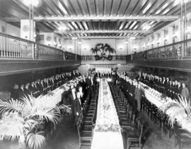 [Druggist Convention in "Oak Room" banquet hall of second Hotel Vancouver]