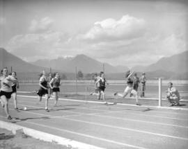 [B.H.S.] High School sports event [women's running race]
