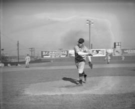 Baseball at Athletic Park [Arnold & Quigley player throwing the ball]