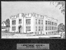 [Photograph of plans for an apartment house in Rossland B.C.]