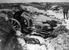 German field guns captured by the Canadians