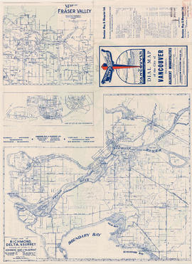 Map of Fraser Valley ; Map of City of New Westminster ; Street map of Richmond, Delta, and Surrey