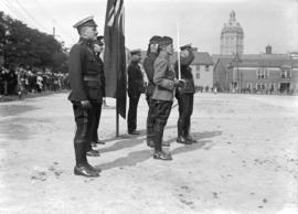 Military 72nd [Regiment inspecting group of officers at Inspection parade]
