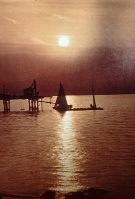 [View of] English Bay [at sunset]
