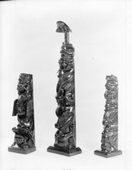 Lipsett Museum [display] at the Vancouver Exhibition: [Argyllite Totems]