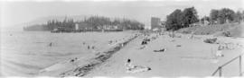 [View of English Bay beach and pier showing Englesea Lodge, Sylvia Court Apartments and the bathh...
