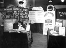 [Travel promotion display including advertising for Alaska cruises aboard S.S. "Chilcotin&qu...