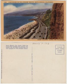 Lighthouse on Will Rogers' estate, Santa Monica, California - Coast highway along the Palisades
