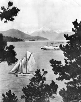 [View of Howe Sound from the Whytecliff Hotel]