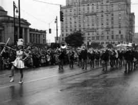 Marching band in 1950 P.N.E. Opening Day Parade