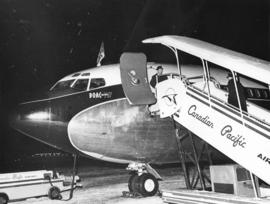 [The Canadian Pacific Airlines airplane in which Queen Elizabeth travelled]