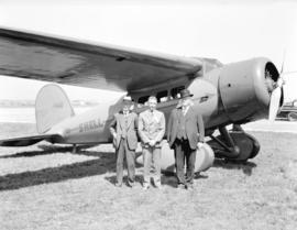 Shell Oil Plane at Airport Opening [showing] Premier Tolmie, Mayor Taylor, Pilot McCleary