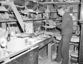 Colonel Broome in workshop