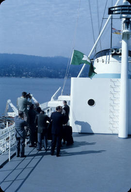 City of Vancouver Acceptance, raising the B.C. Ferries flag