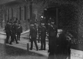 Men in uniform entering Christ Church