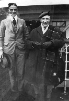 [John Hosie and Sir Harry Lauder on board the "Princess Kathleen"]