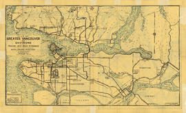 Map of Greater Vancouver and environs showing principal auto roads and highways