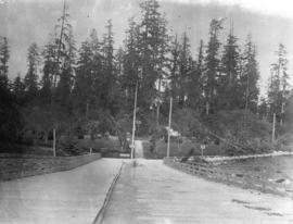 [The entrance to Stanley Park from the Coal Harbour Bridge]