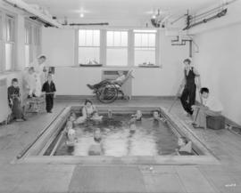 [Hydrotherapy pool room in the Crippled Children's Hospital - 250 West 59 Avenue]