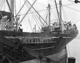 B.C. Marine [workers repairing] damaged "Sveadrott" [ship]