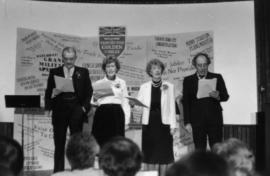 Norman Young, Marguerite Ford, May Brown and Harry Rankin deliver a theatrical presentation
