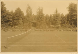 Tennis court at 3838 Cypress Street residence