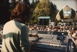 Sound board operator for the Malkin Bowl stage